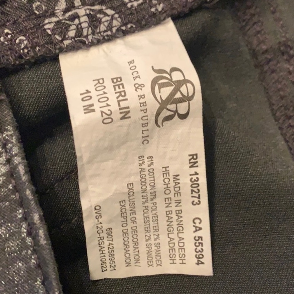 Rock & Republic Python Black Jeans 10 - image 3